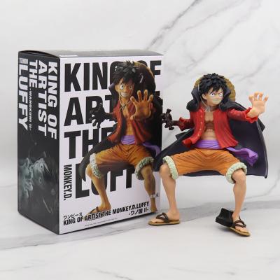 China Hot Selling One Piece Action Figure Fast Delivery Cloak Battle Suit Luffy Squatting Action Figure Japanese Anime Action Figure for sale