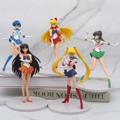 China Wholesale Cartoon Toy Economy Style PVC Figure Anime Sailor Moon Girls 5pcs Model Toy Kits New for sale