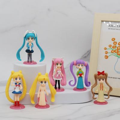 China China Factory Direct Selling Fast Delivery Product Sailor Moon Figures Popular Anime PVC Action Number 6 Pieces Set for sale