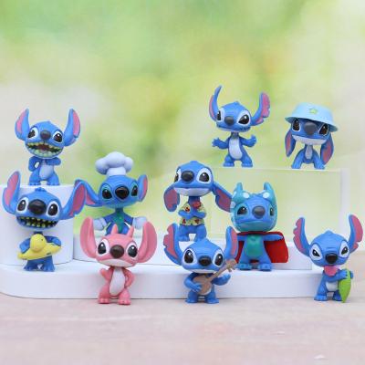 China Cute Anime Action Figures Toys 5.5cm Mini Cartoon Decoration New Arrival PVC Animation Stitch Action Numbers For Children for sale