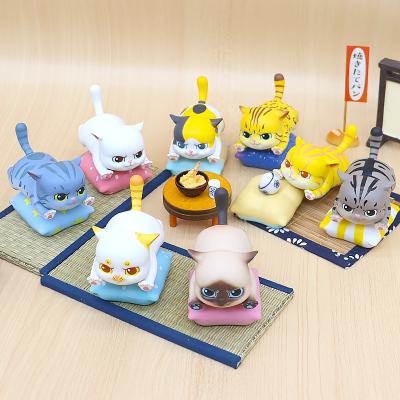 China Toy Fashion Wholesale New Cartoon Style Products Cartoon Toys 8 Pcs Pet Cats Set Small Kittens Toys Cat Toys For Children for sale