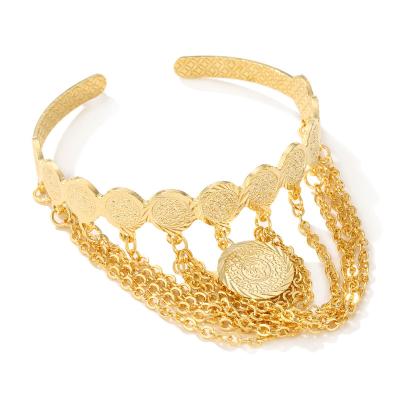 China CLASSIC Ethlyn Top Selling Coin Jewelry Bracelet Gold Color Coins Bracelet Africa Arabic / Middle East Jewelry A2151L for sale