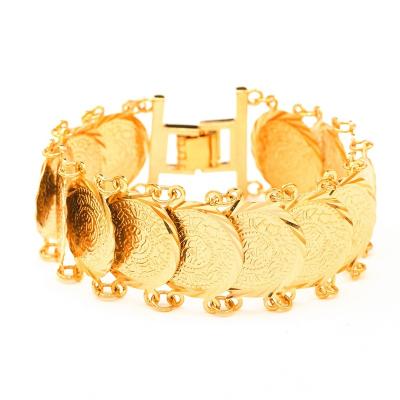 China CLASSIC Ethlyn Good Quality Mens Coins Jewelry Bracelet Gold Color Coins Bracelet Africa Arabic / Middle East Jewelry Wholesale B45B for sale