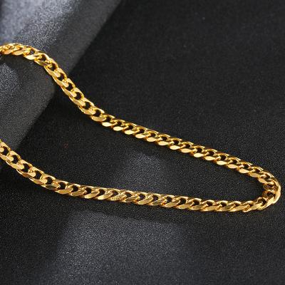 China Ethlyn CLASSIC Cuban Chain Necklace for Women Mens Stainless Steel Restriction Link Chain Chokers Vintage Punk Gold Tone Solid Metal Collar for sale