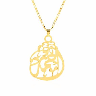 China ALLOY Ethlyn Fashion Islam Item Mohamed Necklace 18K Gold Arabic Muslim Jewelry Middle East Allah Pendant Islamic Jewelry P031 for sale