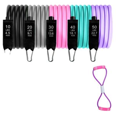 China Home Exercise 17PCS Resistance Bands Set Workout Bands, 5 Stackable Exercise Bands with Handles, Resistance Loop Bands for sale