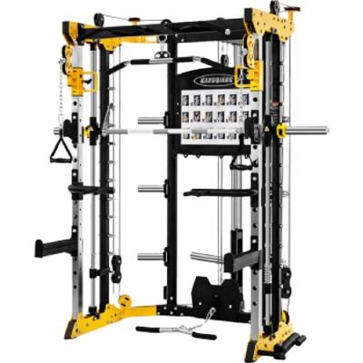 China Smith Machine Strong Power Rack Home Indoor Multi Power Function Gym Cage Black Functional Trainer With Cables for sale