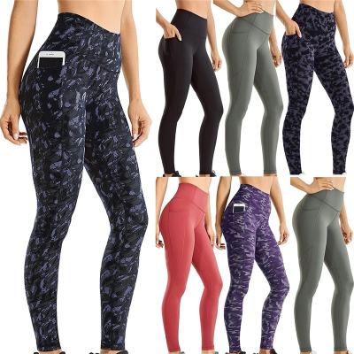 China Breathable Solid Colors And Camouflage Women Hip Lift Up Yoga Pants Push Up Yoga Pants With Pocket Seamless Women's Yoga Pants Fitness for sale