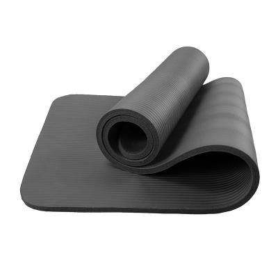 China Waterproof Private Label Pilates Anti-Tear NBR Anti Slip Yoga Mat 10mm Gray With Edge for sale