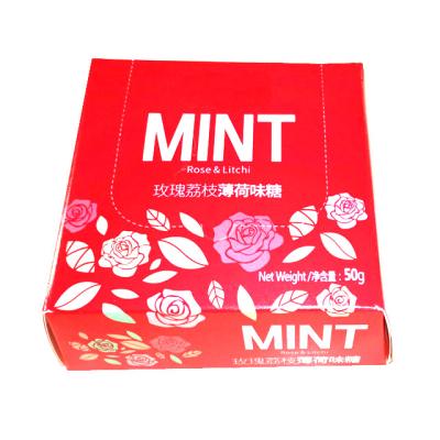 China Mint Fruit Blossom Hard Candy Pressed Candy Hard Candy With Fruit Blossom Flavor In Nice Box Packing Piece for sale