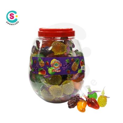 China Natural Wholesale Mixed Fruit Shape Color Jelly Candy In Bottle for sale