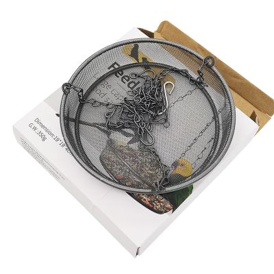 China 18cm Bird Seed Feeder Sustainable Outdoor Hanging Tray Metal Mesh Bowl Bird Feeder for sale