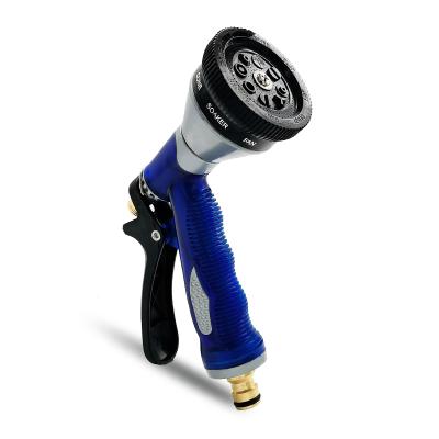 China 8 Pattern Variable Grden Hose Adjustable Adjustable Zinc Alloy Nozzle High Flow Controls Spray Gun For Watering for sale