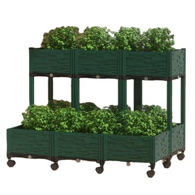 China Modern Rectangular Plant Box Outdoor Indoor Outdoor Box Plastic Vegetable Garden Assembly Drainable Planting Box for sale