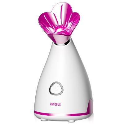 China New Design Moisturizer Flower Nano Electric Hot Facial Steamer Professional Portable Facial Steamer Machine With High Frequency for sale