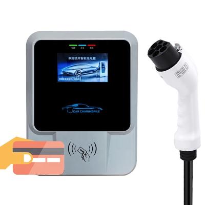 China Wholesale 3 Screen Display 7 KW 32A EV Charger RFID Box SAE J1772 AC 7KW AC EV Charger Box Wall Level 2 LED Car Charger Wholesale 3 Phase - 2 Type Wallbox at home for sale