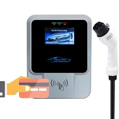 China Level2 Screen Display Home Electric Car Wall Box Charging Manufacturer GBT SAE J1722 32A 7 KW OEM 7KW RFID EV Charger Type - 2 EV Charger Station for sale