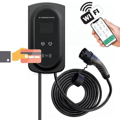 China Wholesale Level 2 EV Wallbox Fast Charger 32Amps 32A Type - 2 AC 22 Kw Car EV Wall Charger Reference For Nissan Leaf Mini Cooper SE P2 for sale