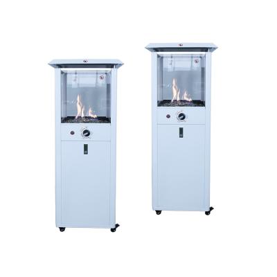 China New Design Glass Flame Stocked Outdoor Gas Patio Heater , Gas Fire Place for sale