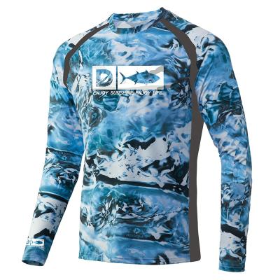 China Custom UPF 50 Long Sleeve Custom Long Sleeve Camouflage T-Shirt Sublimated Men's Rash Guard Fishing Shirt for sale