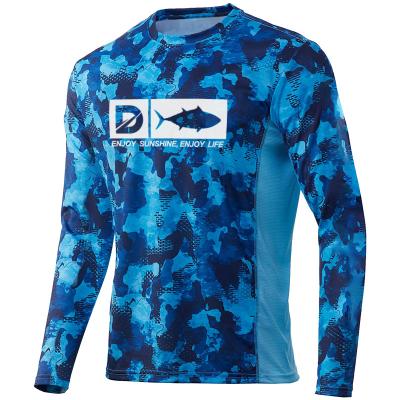 China Antibacterial Huk Long Sleeve Pelagic Fishing Shirts Camouflage Print Long Sleeve Shirts Plus Size Fishing Shirt for sale