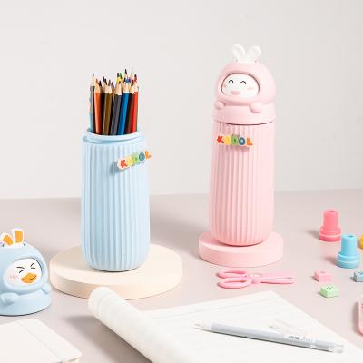 China Schools & Manufacturer Supplier Eva Colored Cute Cartoon Figure Diy Pen Holderfor Kids Office Factory Price for sale