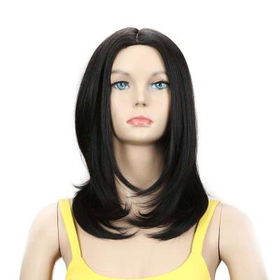 China Body Wave Women Wig White Straight Blonde Long Part Synthetic Hair Cosplay Wigs for sale