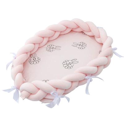 China Airplane Wholesale Amazon Braid Warm Soft Breathable Braided Bumper Bed For Baby Triple Knot Braids for sale