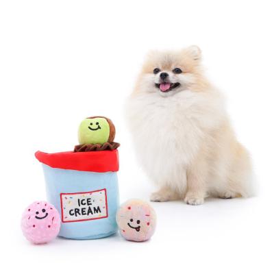 China KoreaPet Factory Price Viable Interactive Plush Dogs Chewing Toy Dog Puzzle Chewing Soft Squeaky Toys Set for sale