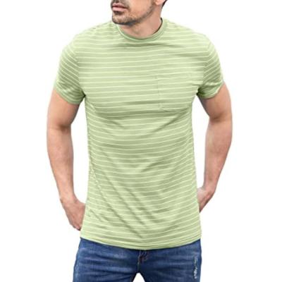 China 2022 New Design Fashion Custom Logo Tshirt Men Breathable Striped T-shirts Dyed High Quality Customized 100% Cotton Design T-shirts for sale