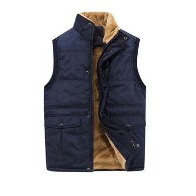 China Waterproof Latest Winter Mens Warm Outdoor Padded Stripper Vest Thick Fleece Lined Sleeveless Jacket for sale