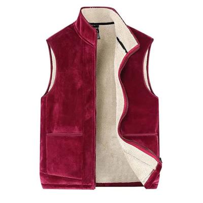 China 2021 Winter Men's Anti-Wrinkle Sale Faux Lambskin Cashmere Vest Artificial Wool Sleeveless Vest High Quality Winter Warm Casual Coat for sale