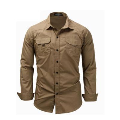 China Wholesale Men's Tactical Dress Shirt Long Sleeve Breathable Casual Military Army Shirt Button for sale