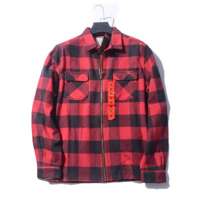 China Custom Made Anti-pilling Men's Plaid Flannel Shirts Formal Dress Men's Plaid Shirts Factory Wholesale Love Western Shirts for sale