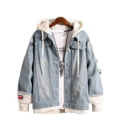 China Regular Fashionable Custom Lattice Mens Cotton Denim Jacket Custom Made Denim Jacket With Patches for sale