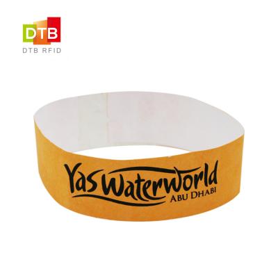 China High Frequency MINI TAG Free Sample 13.56Mhz QR Code Printing Access Control NFC RFID Disposable Paper Wristband For Festival for sale