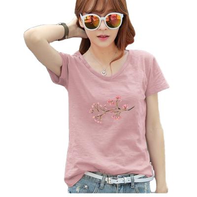 China Anti-Wrinkle RTS Fashion Women Tops New Summer Letter Printed T-shirts Ladies Short Sleeve for sale