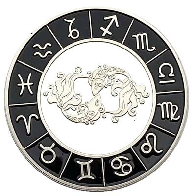 China America Twelve Constellation Coin Silvered Gold Commemorative Collectible Tarot Love Coin for sale