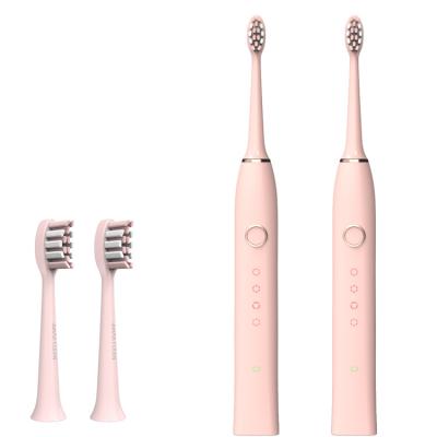 China Professional Luxury Smart Timer Rechargeable IPX7 Sonic Electric Adult Toothbrush Pink Custom Portable USB Soft White Rohs for sale