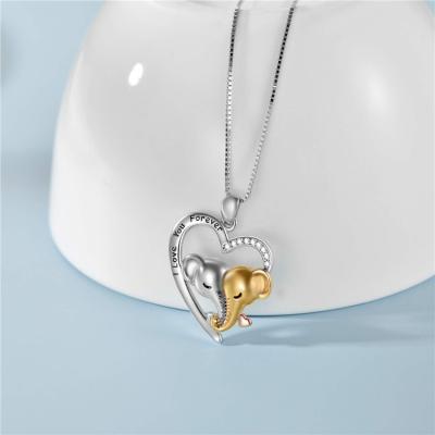 China Pretty Fashion Love Elephant Letter Necklace Letter Short Pendant Simple Heart Shaped Jewelry Men Women Necklace Gift Long Necklace Gift Scarf for sale