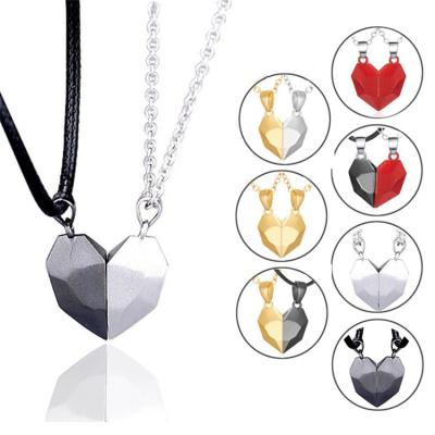 China Wholesale Romantic Heart Couples Pendant Necklace TRENDY Pair Matching Necklace For Couples for sale