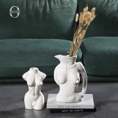 China Modern Matte Ceramic Vase In White MERLIN Nordic Nature Design Home Decoration Accessories Cyan Flower Vase Minimalist Mail For Living Room for sale