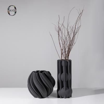 China 3D Printing Minimalist Ceramic Vases For Home Decor Spherical Abstract Modern Porcelain Vases Modern Shape for sale