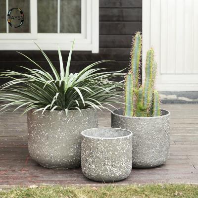 China Wholesale Modern Home Decoration Flower Pots Cement Planter Gray Cement Flower Pot For Plant Super Strong Cement Decorative for sale