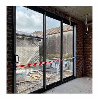 China Waterproof Powder coated windows and doors australian standard 2047 stacker doors double glazed patio aluminium sliding doors with frame for sale