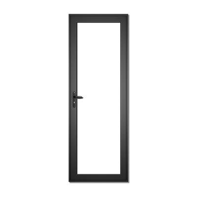 China Waterproof Buy Entrance Swing Door Single Open Glass  Frosted Glass Double Entry Sound Proof Steel Security Aluminum Casement Hinged Door for sale