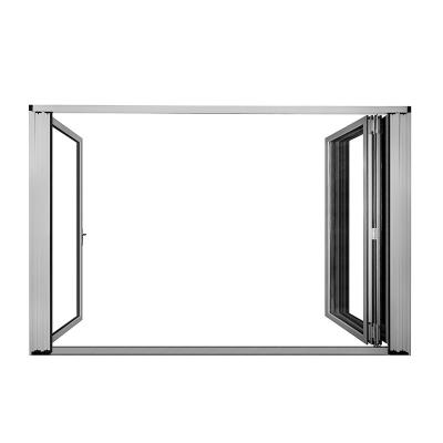 China Waterproof Exterior Bifolding doors Waterproof Soundproof heat insulation Aluminum Folding Sliding Glass Doors For Commercial Building for sale