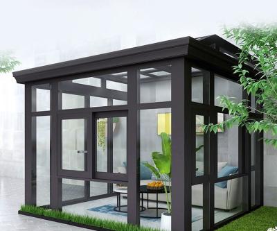 China Noise insulation Solarium Sunroom Prefab Glass Garden House Sunroom with aluminum extrusion profile prefab sunroom for sale