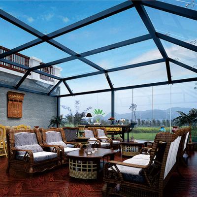 China Noise insulation Modern Customized Prefab Sunroom Clear Tempered Low-E Glass House Aluminium Glass Sunroom for sale