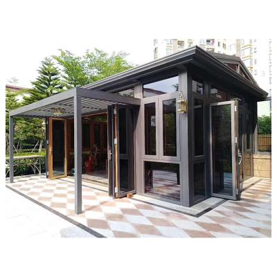 China Noise insulation Customized Waterproof Sunrooms Glass Houses Aluminium Free Standing Glass Sunrooms with Aluminium For Villa for sale